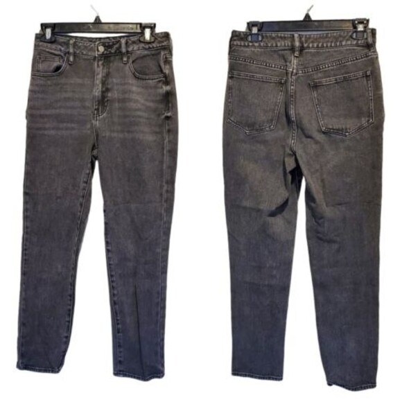 PacSun Denim - PacSun High Rise Mom Jeans Women's Size 26 Crop Charcoal Wash Cotton Denim Gray
